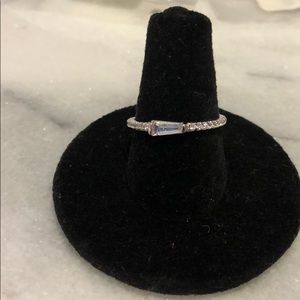 Simple & Dainty Sterling CZ Baguette Ring, sz 7